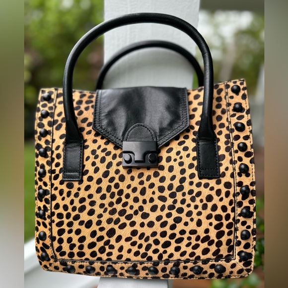 Loeffler Randall Junior Work Tote in Cheetah/Black NWT - Picture 4 of 16